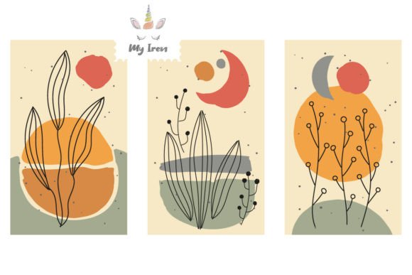 Abstraction with Flowers Graphics for Modern Editorial Design