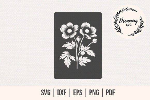 Anemone Flowers Digital Stencil SVG Graphics