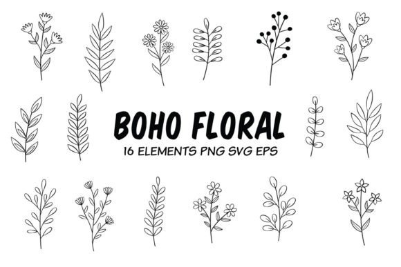 Boho Flowers Graphics for Creative Publishers