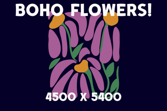 Boho Retro Flowers Graphics