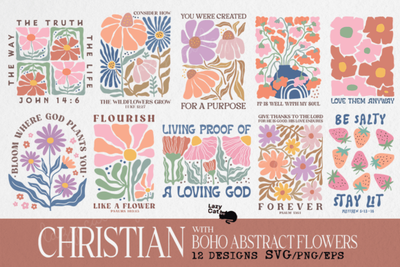 Christian Boho Flowers Graphics for Crafters