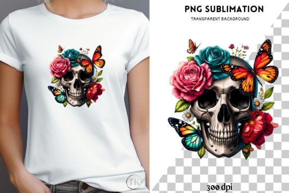 Gothic Skull and Flowers Graphics for Local Branding