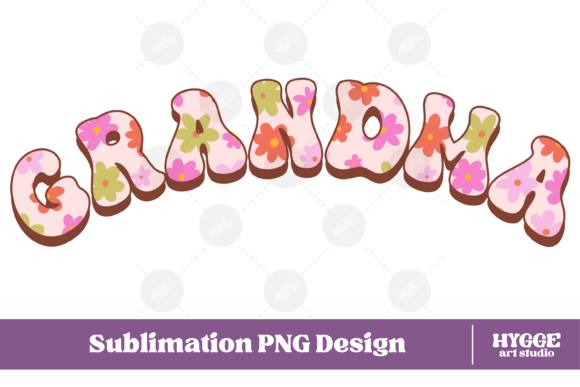 Grandma Png Retro Flowers Mothers Day – A Graphic Design Asset for Editorial Use