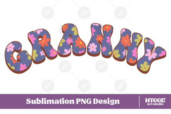 Granny Png Retro Flowers Mothers Day Png for Blog Graphics and Illustrations