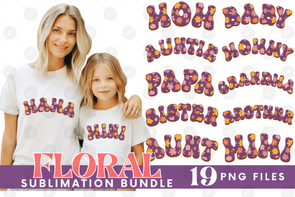 Mama Mini Png Flowers Mothers Day Bundle - Graphics & Illustrations