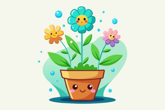 Pot Flower Cartoon