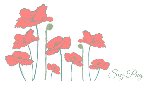 Red Flowers Border