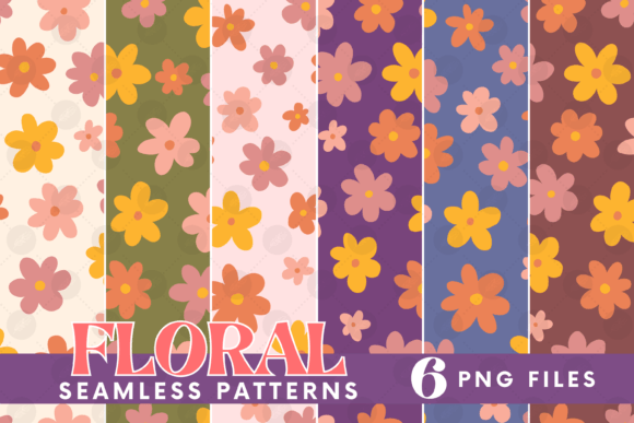 Retro Flowers Graphics for Editorial Design