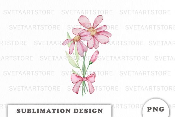 Watercolor Flowers Bouquet Graphics for Crafting